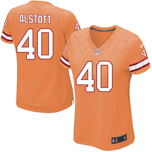 Women's Elite Mike Alstott Nike Jersey Orange Alternate - #40 NFL Tampa Bay Buccaneers